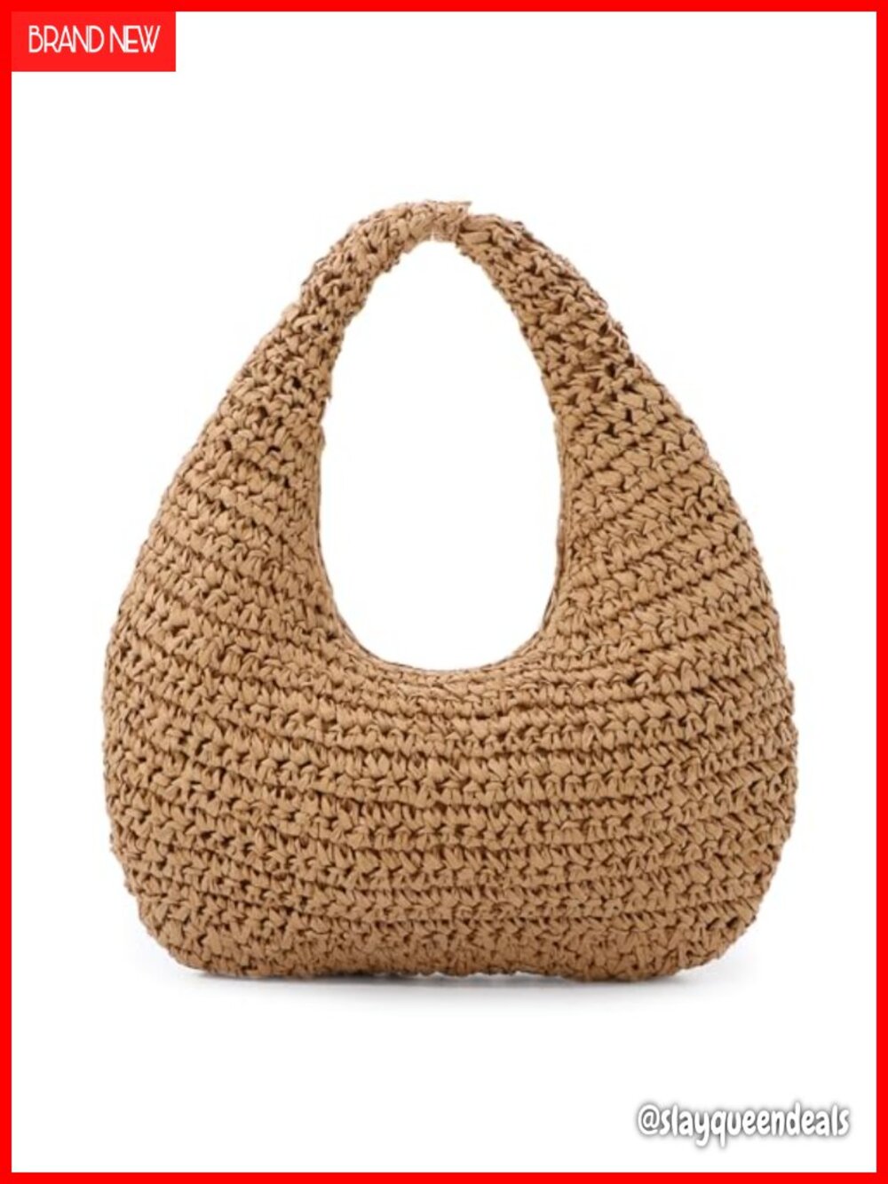 Straw Woven Shoulder Handbag Hobo Neutral